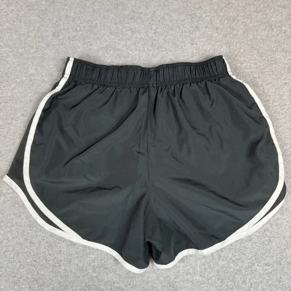 Women's Nike Loose Vented Running Swimming Grey Shorts White Contrast Trim - XS